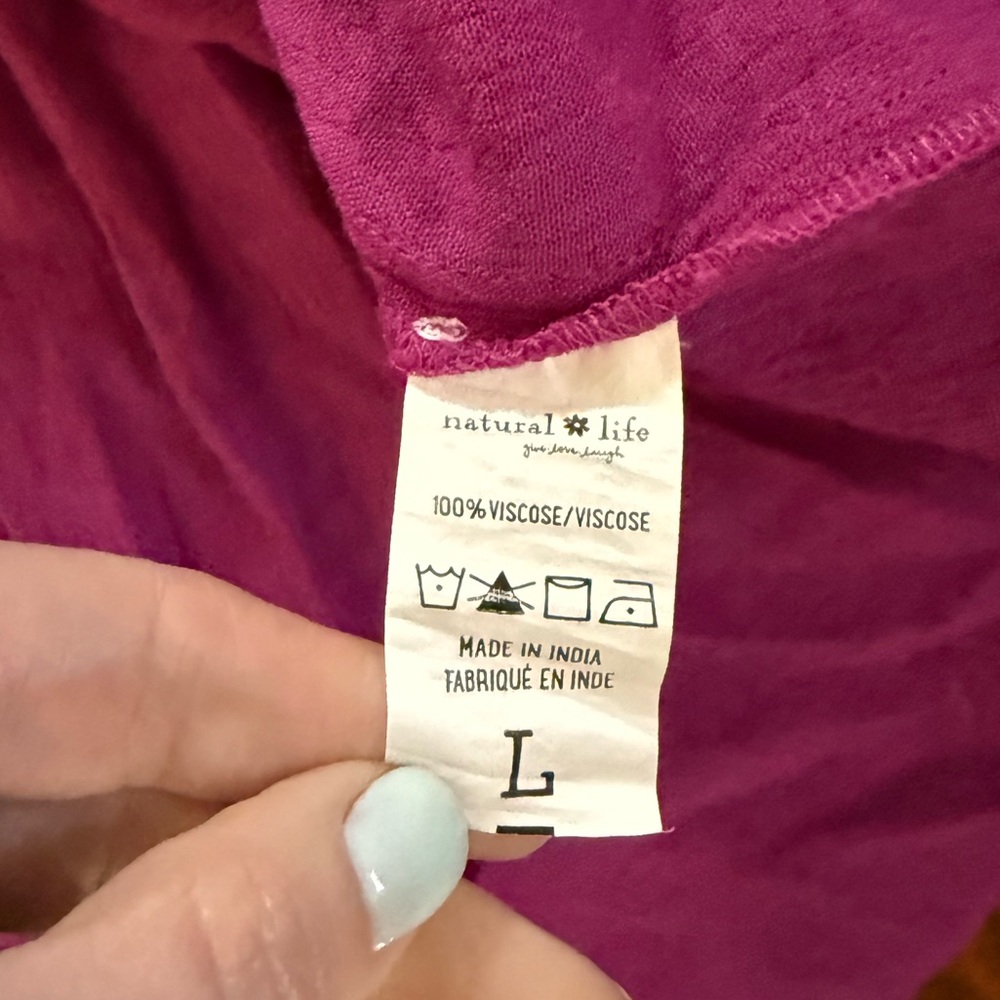 Natural Life Purple Paisley Swing Mini Dress L - Picture 3 of 5